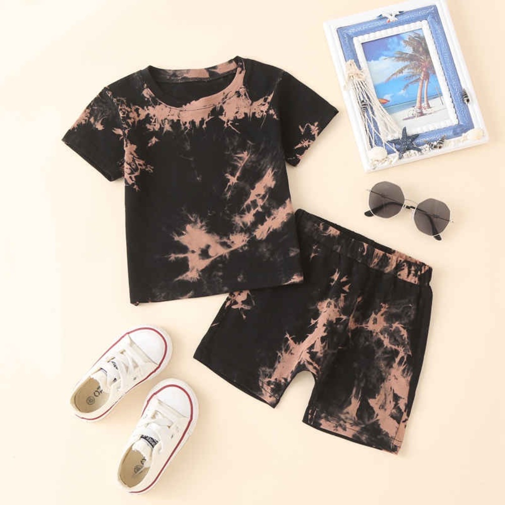 Brand New Unisex Black Tie Dye Toddler Set